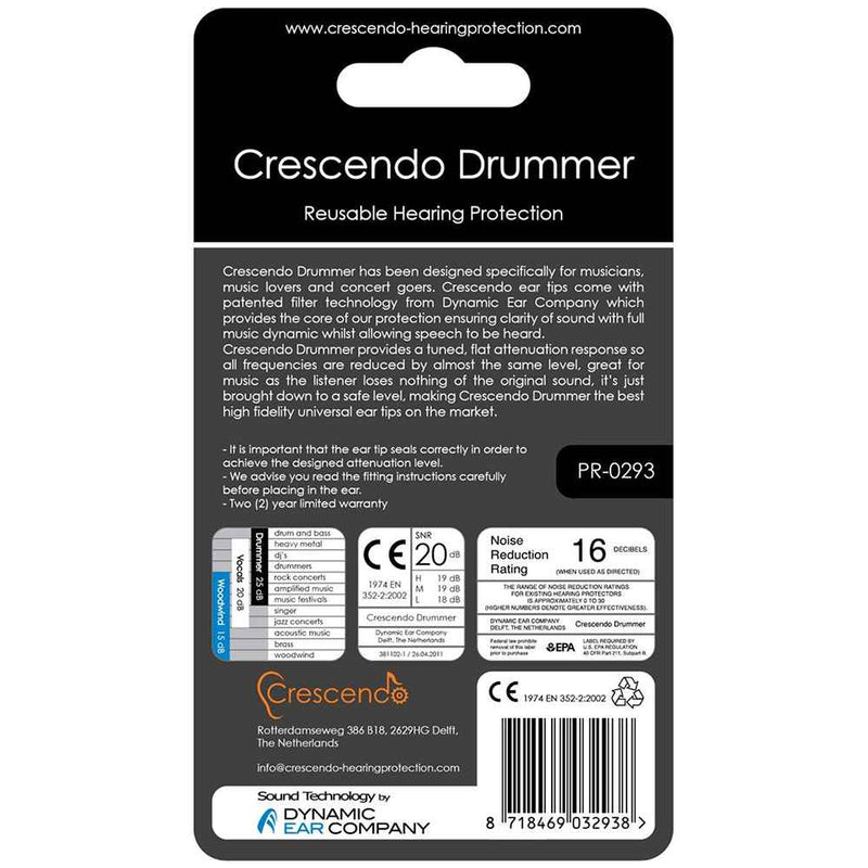 Crescendo: Drummer Ear Protection