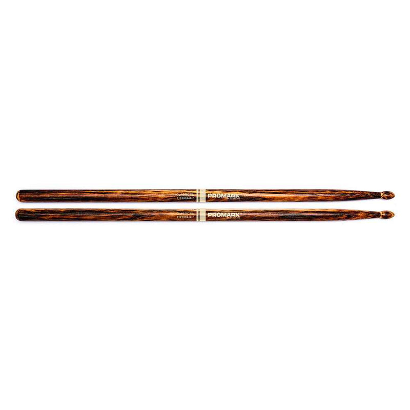 Promark Drumsticks: Hickory 5A Fire Grain Wood Tip