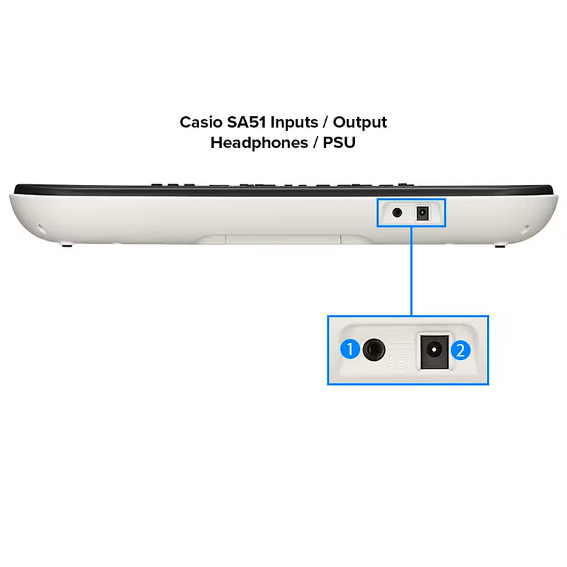 Inputs and outputs for the Casio SA51 Mini Portable Keyboard 