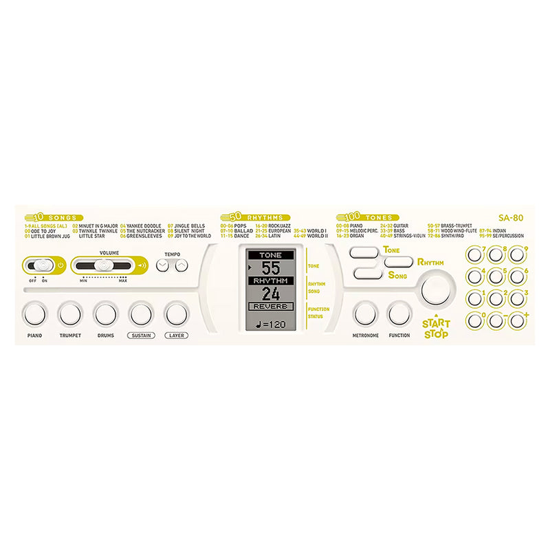 Control Panel for Casiotone SA80 Mini 44 Key Portable Keyboard