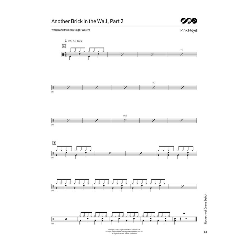 RSL Debut Drums Exam Book 2024 Sample Piece for Another Brink in the Wall