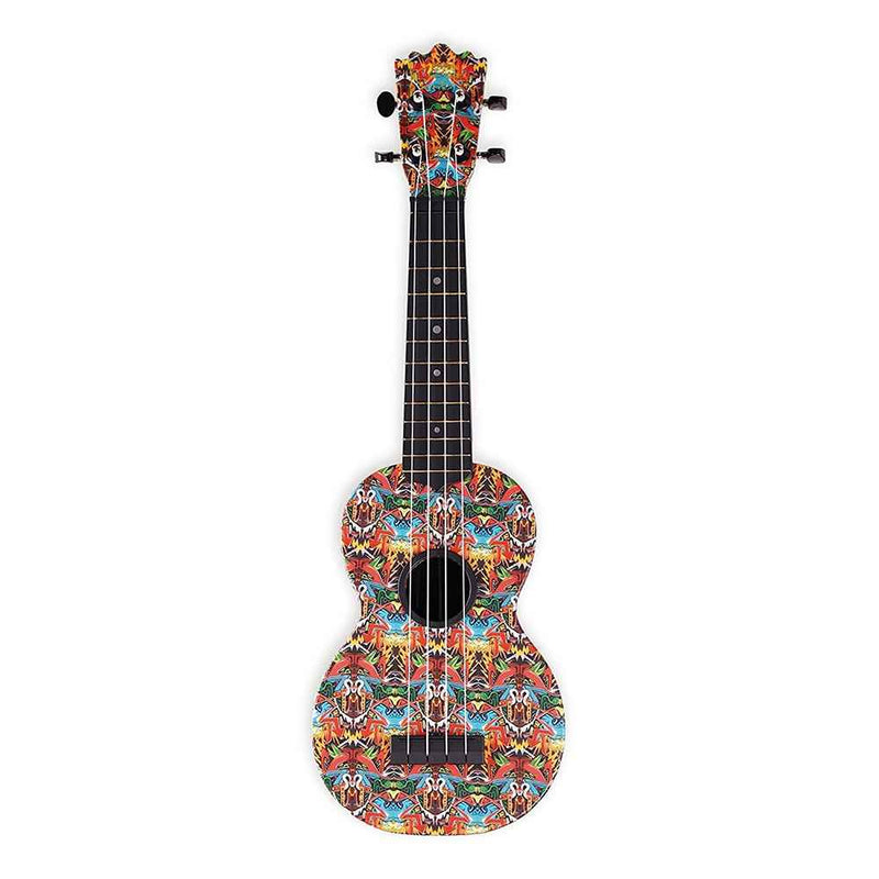 Koda Soprano Polycarbonate Ukulele Scrawl Pattern Front