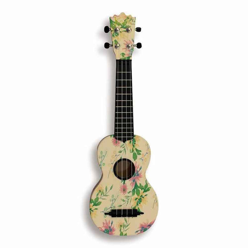 Koda Soprano Polycarbonate Ukulele Floral with Black Trim Front