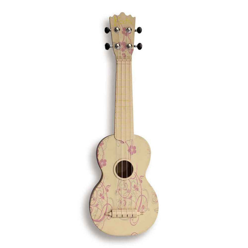 Koda Soprano Polycarbonate Ukulele White Orchid pattern