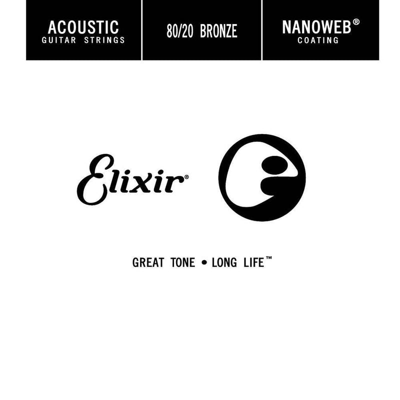 Elixir Nanoweb Acoustic Single 80/20 Bronze 0.53