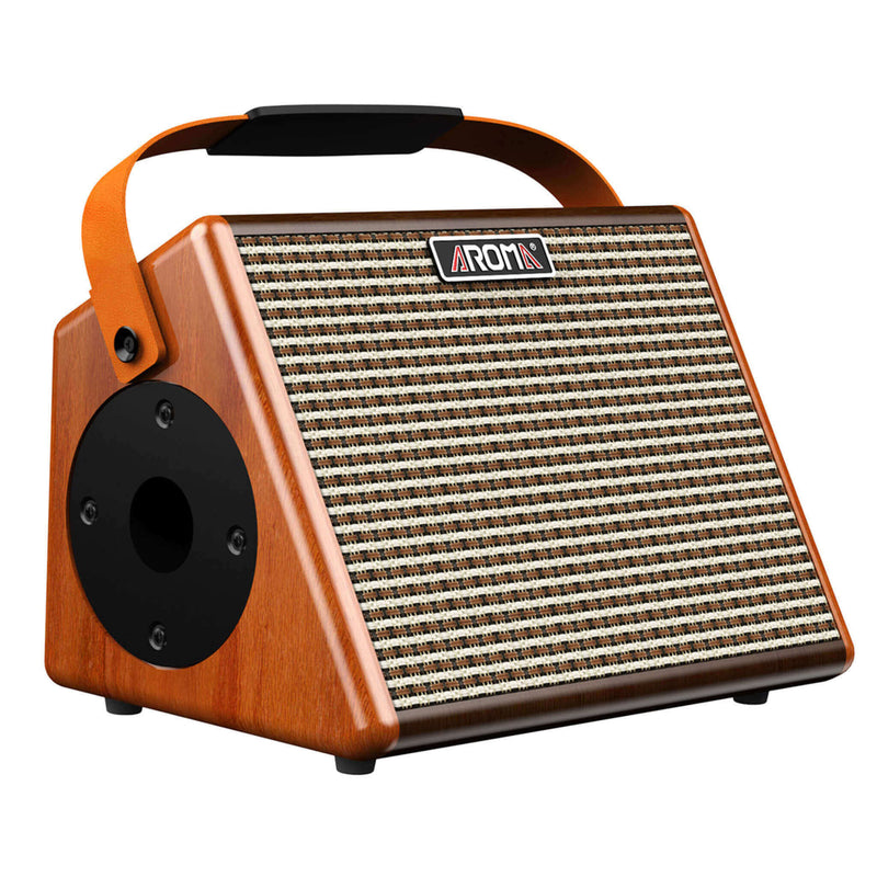 Aroma 15W Acoustic Guitar Amplifier with Wood Finish and Speaker Mounting Slot