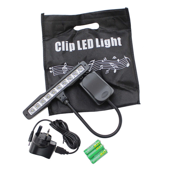 Clip on LED Light with flexible gooseneck