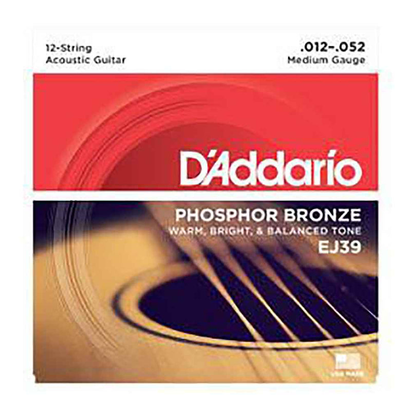 D'Addario EJ39 Phosphor Bronze Acoustic Strings 12-52