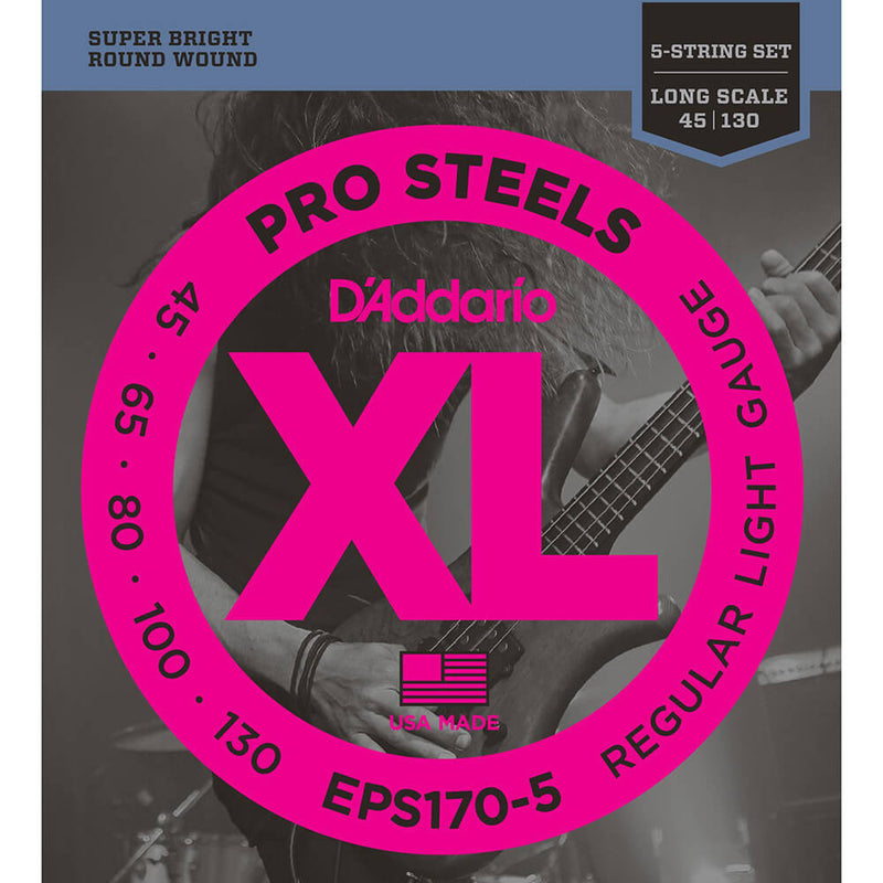 Daddario Bass Guitar Strings: Pro Steels EPS170-5