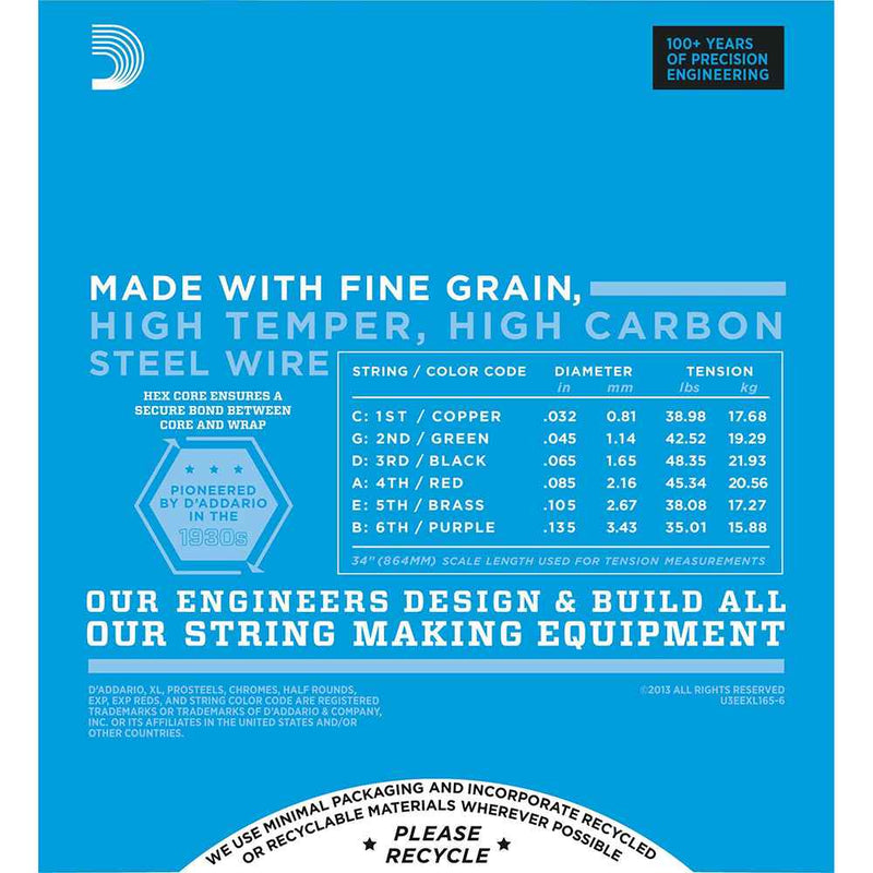 Daddario EXL165-6 (32-135) Bass Strings Gauges