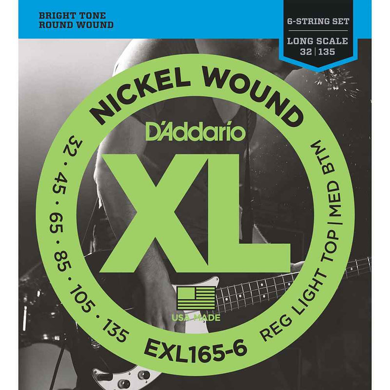 Daddario EXL165-6 (32-135) Bass Strings Front