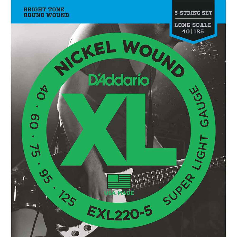 Daddario EXL220-5 (40-125) Bass Strings Front