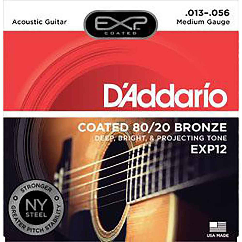 D'Addario EXP12 Coated Acoustic 13-56 Strings