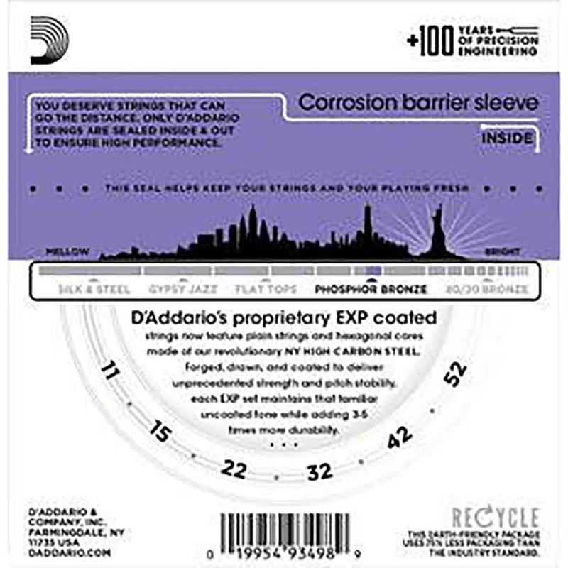 D'Addario EXP26 Phosphor Bronze Coated 11-52 Strings