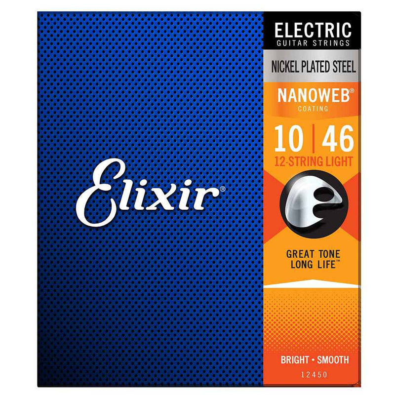 Elixir Nanoweb Electric Guitar Strings 12 String 10 - 46 12450