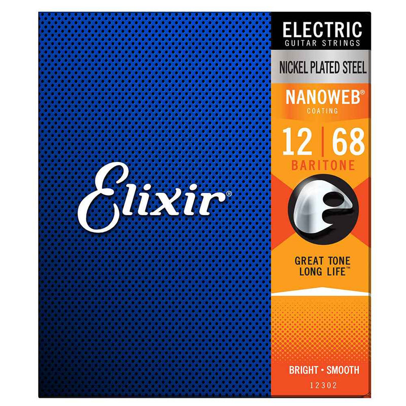 Elixir Nanoweb Electric Guitar Strings Bariton 12 - 68 12302