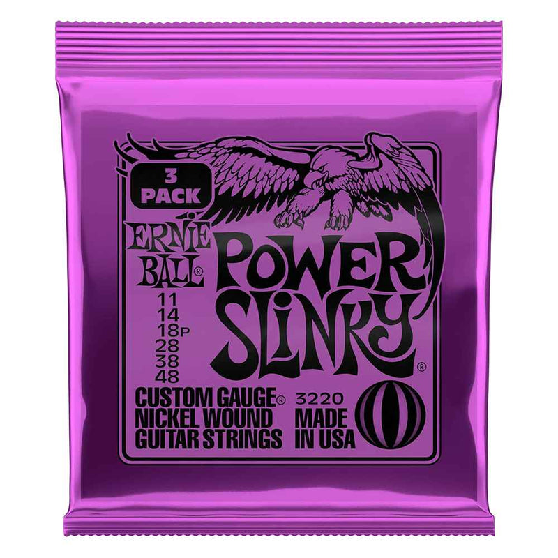 Ernie Ball Power Slinky Electric Guitar Strings 11 - 48 3 Pack EB3220