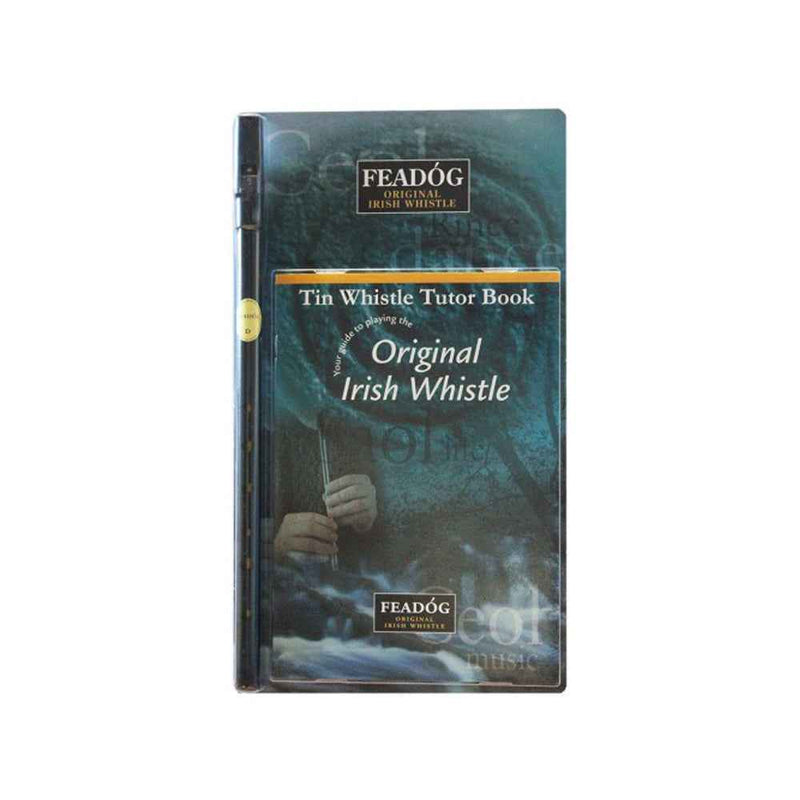 Feadog D Tin Whistle Double Pack | Black Whistle and Tutor Book