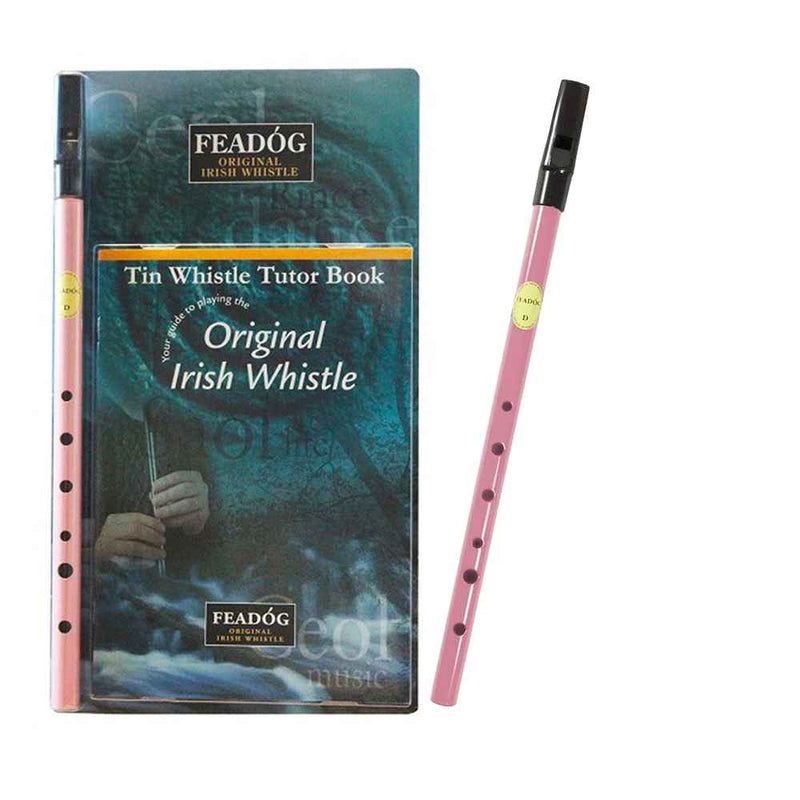 Feadog D Tin Whistle Double Pack |  Pink Whistle and Tutor Book