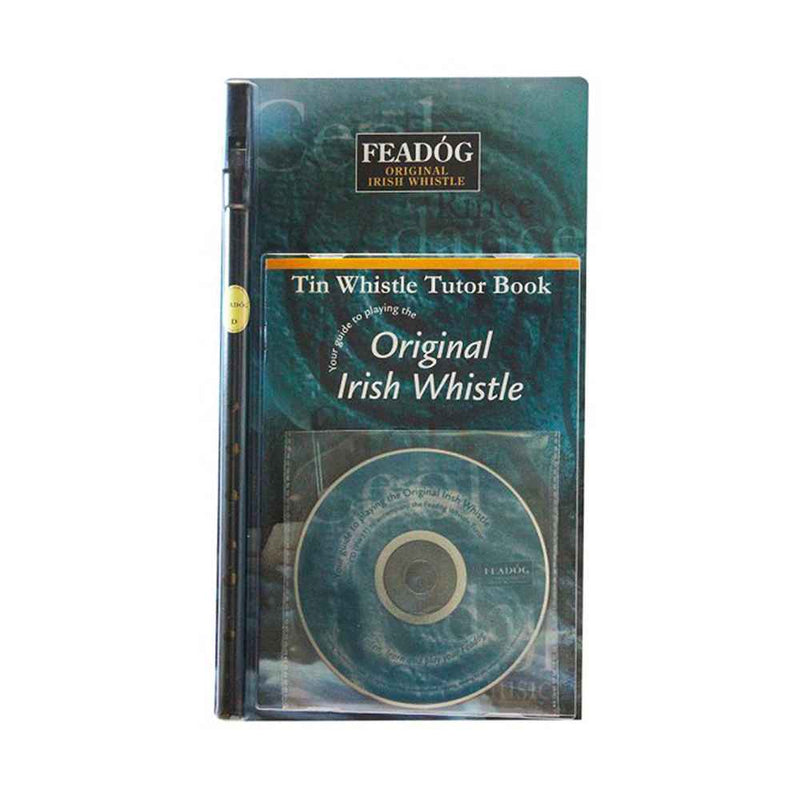 Feadog D Tin Whistle Triple Pack | Black Whistle, Tutor Book and CD