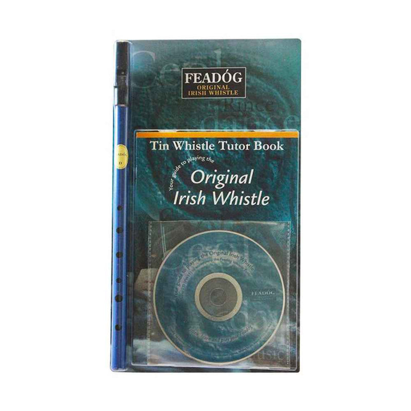 Feadog D Tin Whistle Triple Pack | Blue Whistle, Tutor Book and CD
