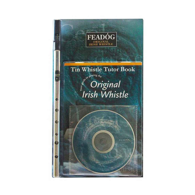 Feadog Pro D Tin Whistle Triple Pack | Pro D Nickle Whistle, Tutor Book and CD