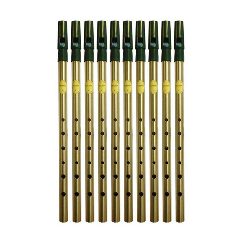 Feadog C Tin Whislte 10 Box | C Brass Tin Whistle, Green Top