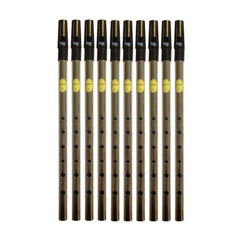 Feadog C Tin Whislte 10 Box | C Nickle Tin Whistle, Black Top