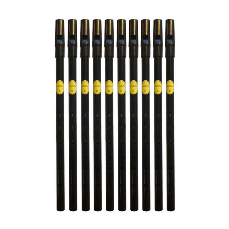 Feadog D Tin Whistle 10 Pack | Black D Tin Whistle