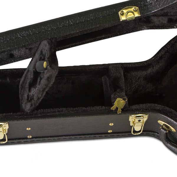 Koda 17 Fret Banjo Arch Top Wooden Black Case 7mm black plush interior