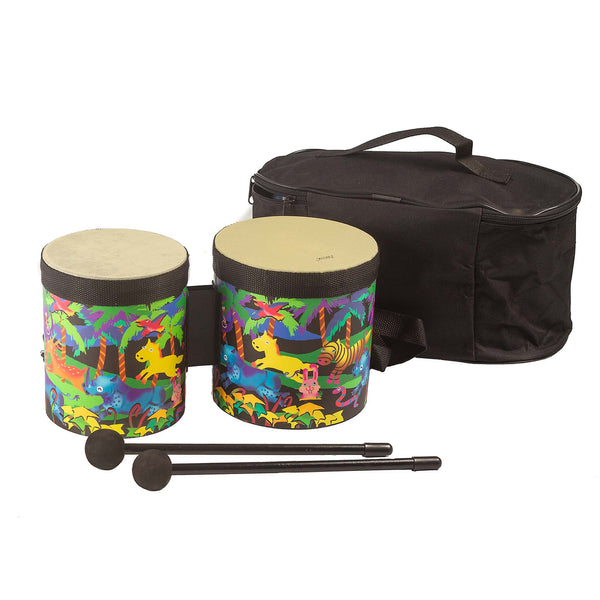 Koda 6" 15cm Kids Bongo Drums with Strap Beaters & Bag