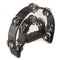 Koda 10" 2 Row Half Moon Tambourine Black with Nickle Jingles