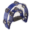 Koda 10" 2 Row Half Moon Tambourine Blue with Nickle Jingles
