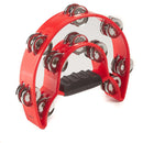 Koda 10" 2 Row Half Moon Tambourine Red with Nickle Jingles