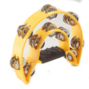 Koda 10" 2 Row Half Moon Tambourine Yellow with Nickle Jingles