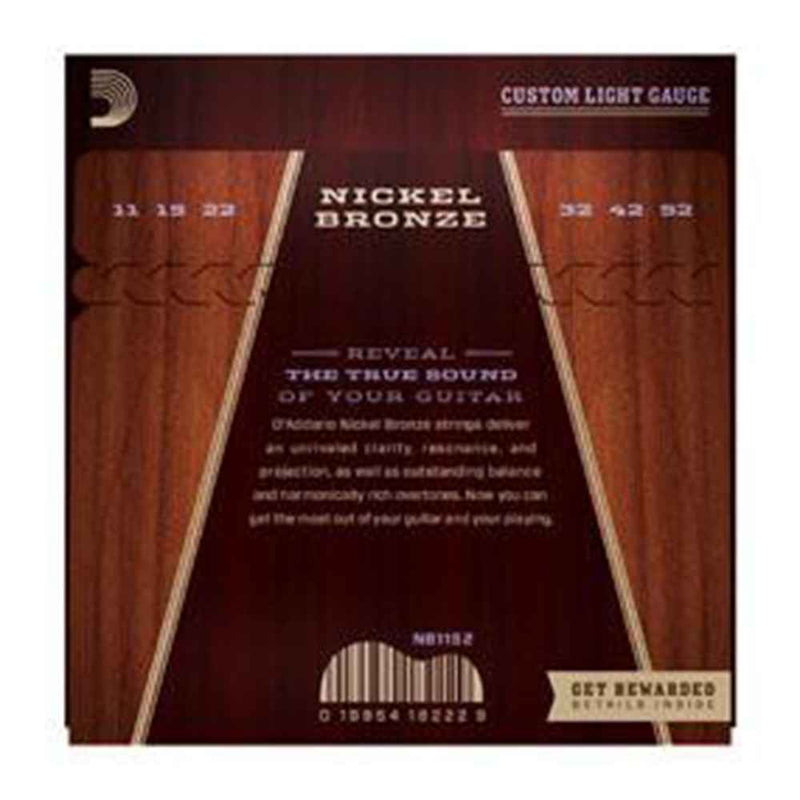 D'Addario: Nickle Bronze (11-52) Acoustic Guitar Strings