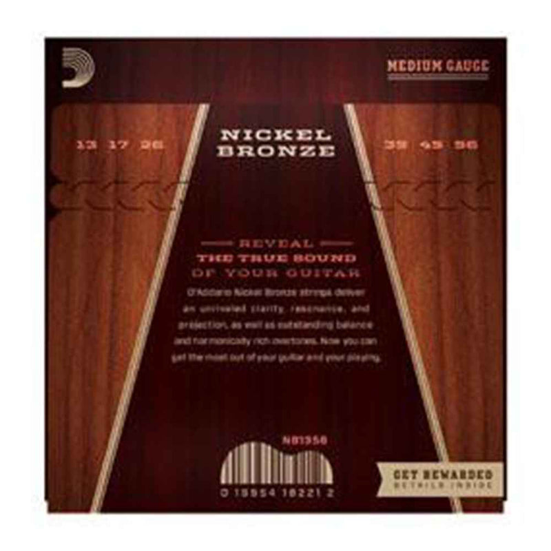 D'Addario: Nickle Bronze (13-56) Acoustic Guitar Strings