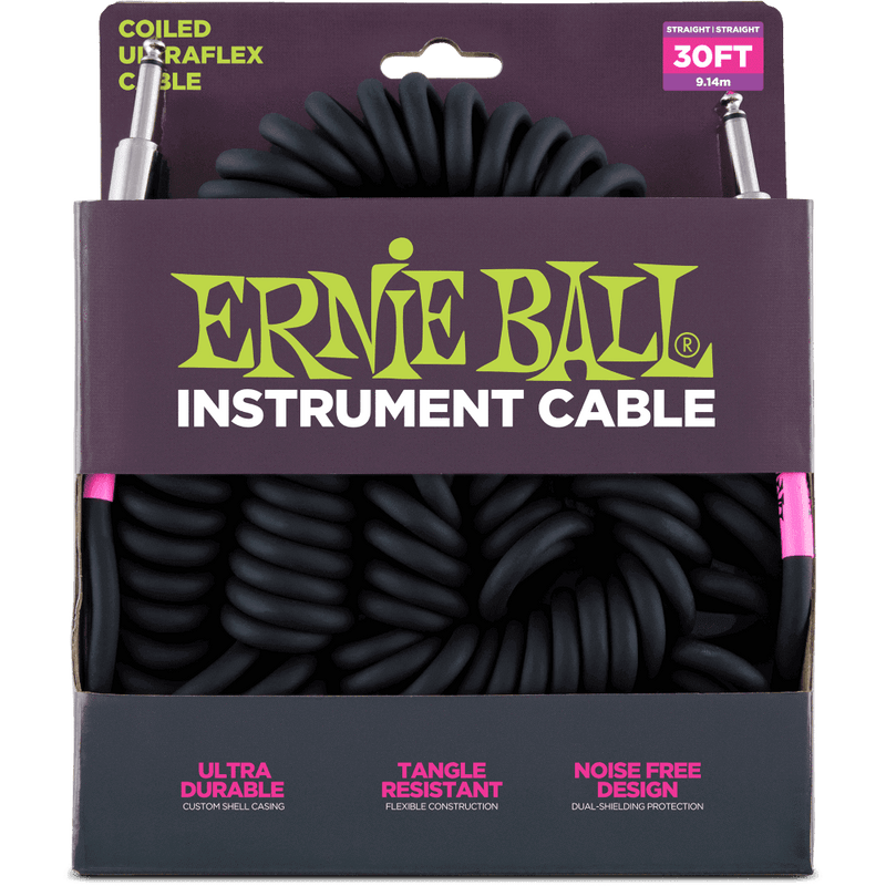 Ernie Ball 30FT Coiled Instrument Cable