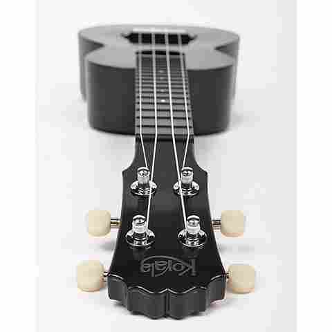 Korala Polycarbonate Concert Ukulele Black Front View