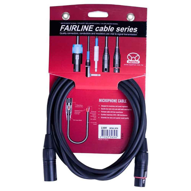 Superlux Microphone Cables: Fairline Series XLR - XLR 8FT