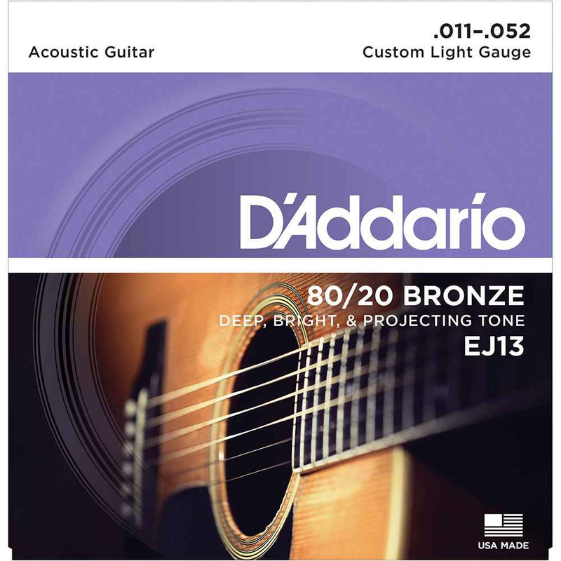 D'Addario EJ13 80/20 Bronze Acoustic Strings 11-52