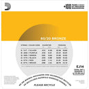 D'Addario EJ14 Bluegrass Acoustic Strings 12-56