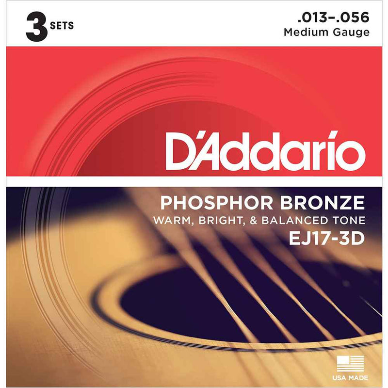 D'Addario EJ17 Phosphor Bronze Acoustic Strings 13-56