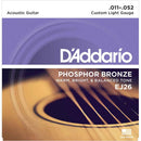 D'Addario EJ26 Phosphor Bronze Acoustic Guitar Strings – Custom Light (11-52)