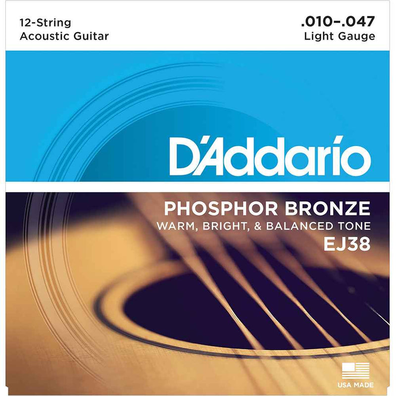 D'Addario EJ38 Phosphor Bronze Acoustic 12 String 10-47
