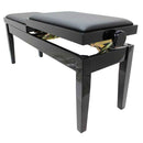 Steinhoven Piano Stool Duet, Polished Ebony Dual Adjust
