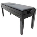 Steinhoven Piano Stool Duet, Polished Ebony Dual Adjust