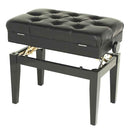 Steinhoven Piano Stool, Polished Ebony, Adjustable, W/Storage. Symphony Series