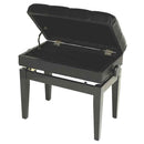 Steinhoven Piano Stool, Polished Ebony, Adjustable, W/Storage. Symphony Series