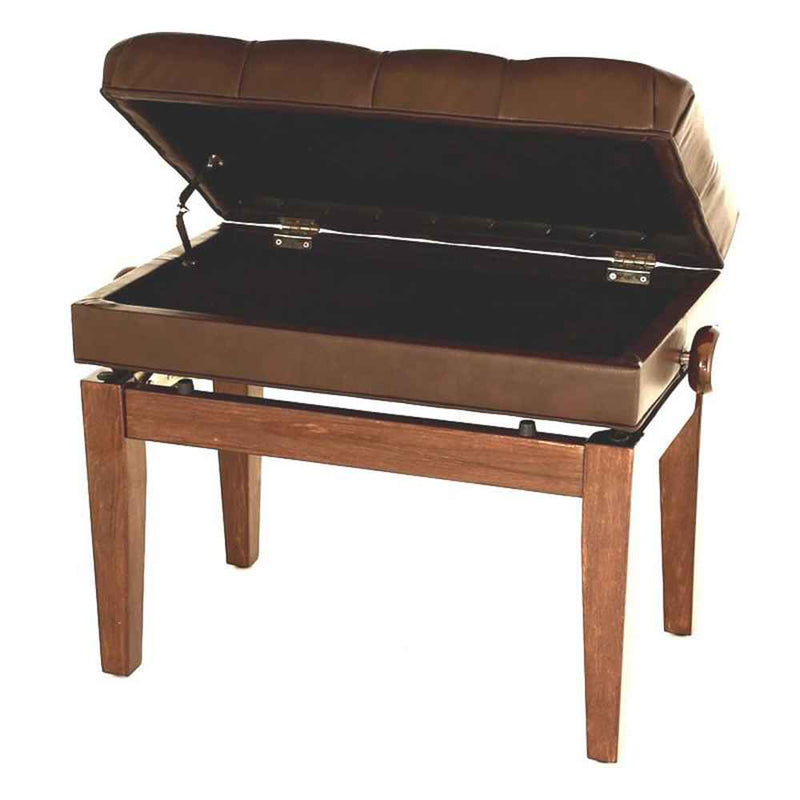 Steinhoven Piano Stool Symphony, Polished Walnut Adjustable W/Storage